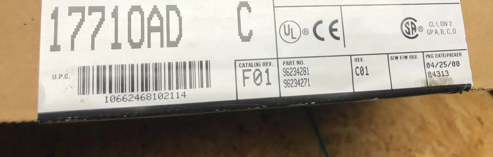Nuevo controlador Allen-Bradley 1771-OAD C, 120 V CA, 16 puntos, PLC-5, salida digital, 1997-2000