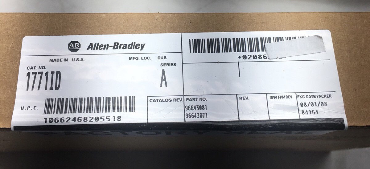 ALLEN BRADLEY 1771ID 1771-ID 120 V CA/CC, 6 puntos de entrada digital, FS NSS, NUEVO, SELLADO