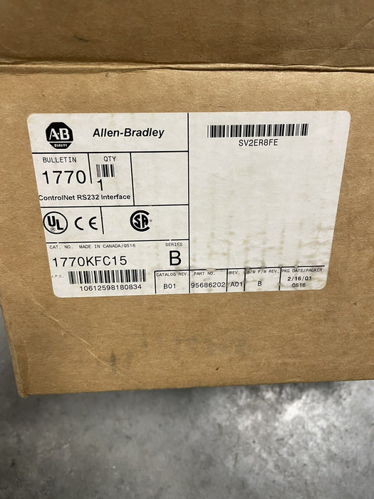 NEW ALLEN BRADLEY 1770-KFC15 1770KFC15 CONTROLNET RS232 COMMUNICATION INTERFACE