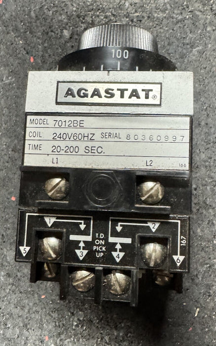 7012BE AGASTAT TIMING RELAY 20-200 SECOND TIME LEW TIMEMER 240VAC COIL BARU TIDAK DIGUNAKAN