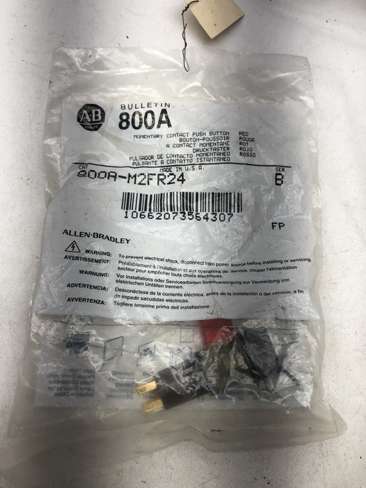 NUEVO PULSADOR DE CONTACTO MOMENTÁNEO ROJO ALLEN BRADLEY 800A-M2FAR24 SELLADO