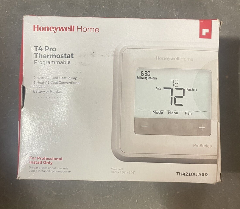 HONEYWELL HOME T4 PRO THERMOSTAT BOLEH DIPROGRAM HVAC TH4210U2002