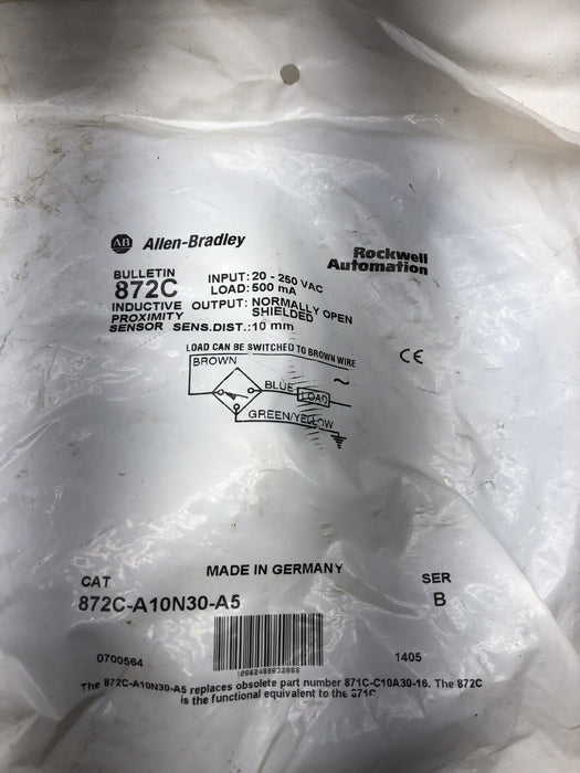 BAHARU ALLEN-BRADLEY 872C-A10N30-A5 PENDERIA KEDEKATAN INDUKTIF NO 10mm