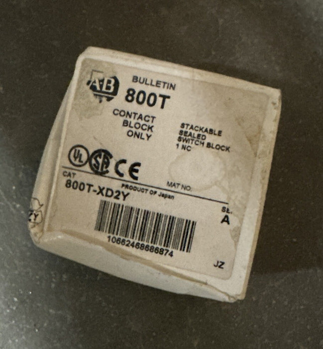 Bloque de contacto de pulsador ALLEN BRADLEY 800T-XD2Y