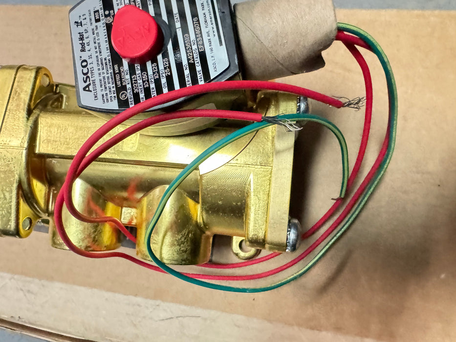 EF8344G076 NUEVA VÁLVULA SOLENOIDE ASCO REDHAT DE 120 V, 3/4", 4 vías, 8344G076