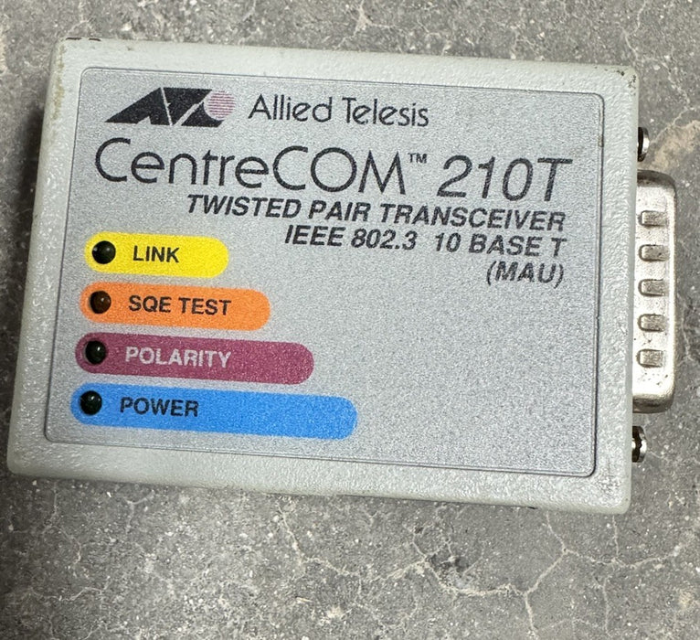Transceptor CentreCOM AT-210T AUI RJ-45 Cisco 2509 2511 2500 210T