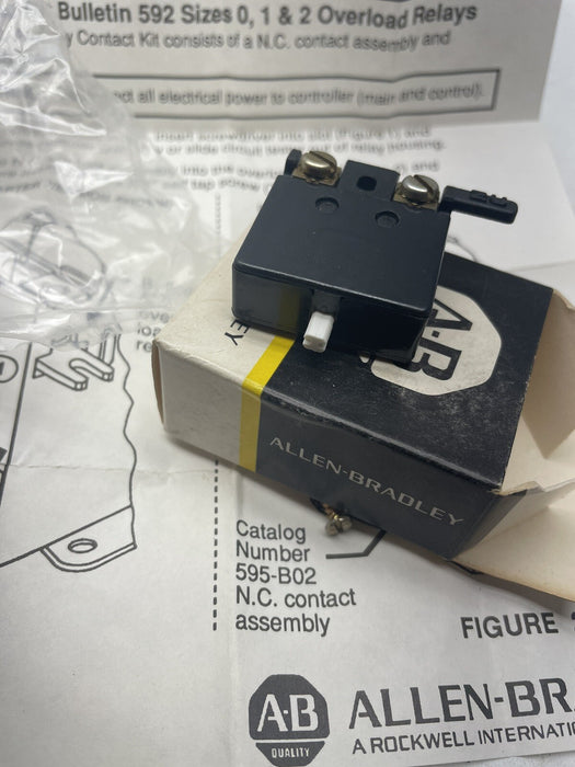 BARU ALLEN-BRADLEY 595-B02 SER A MOTOR STARTER AUXILIARY CONTACT AUX NC NIB