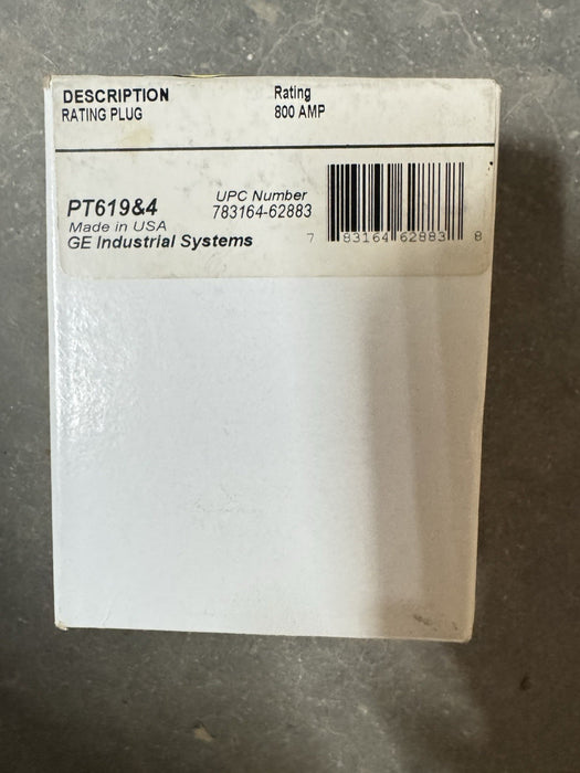 SEALED GE TR16B800 800A Rating Plug PT619&4 SPECTRA RMSGeneral Electric 800 AMP