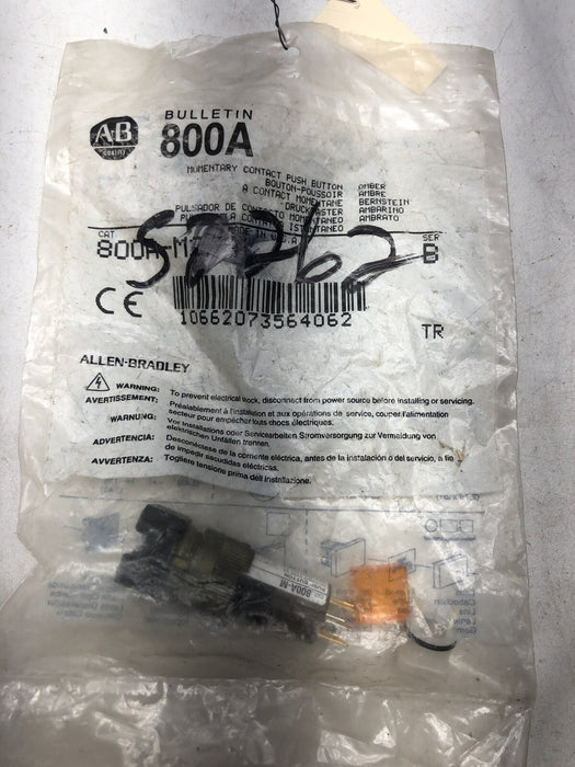 NUEVO PULSADOR DE CONTACTO MOMENTÁNEO ÁMBAR ALLEN BRADLEY 800A-M2FA SELLADO