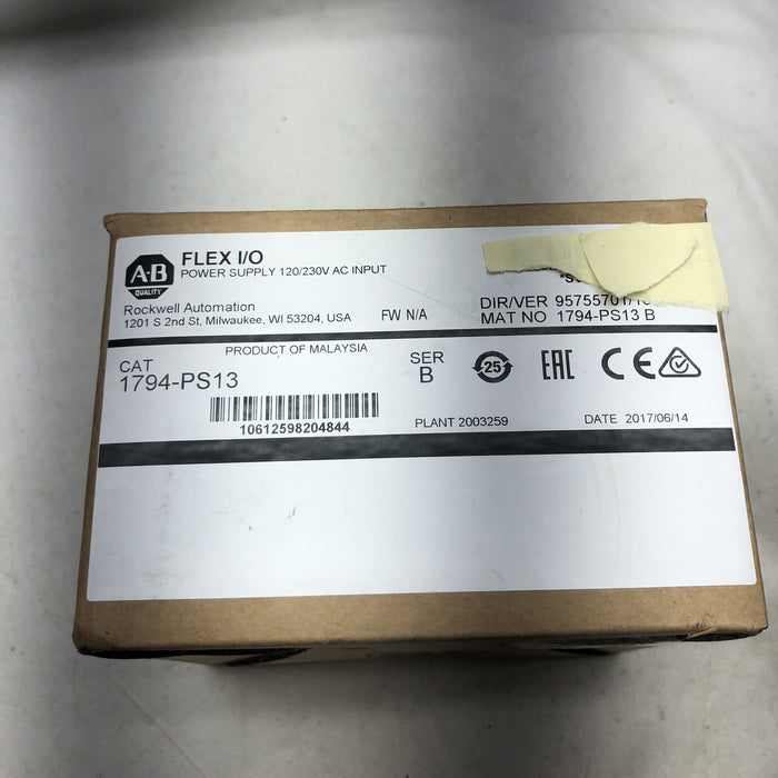 NUEVA FUENTE DE ALIMENTACIÓN ALLEN BRADLEY 1794PS13 FLEX I/O 120/230 VCA SELLADA 1794-PS13 FS