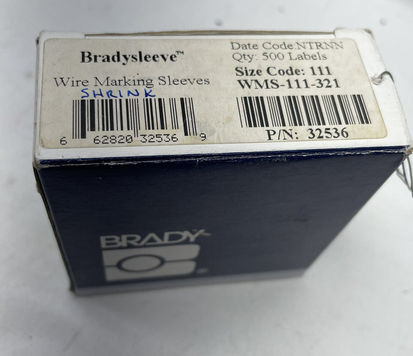 NUEVO MARCADOR DE CABLE DE FUNDA BRADY 32536 wms-111-321 ROLLO DE 500 CNT código de tamaño 111 Etiqueta