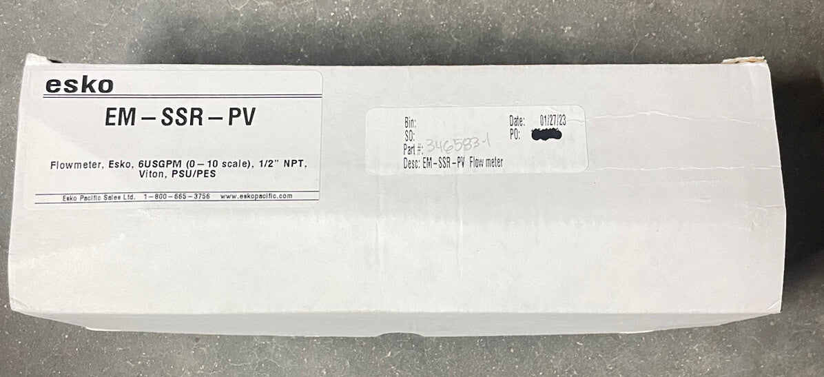 METER ALIRAN ESKO EM-SSR-PV BARU 0-10 SKALA 6 USGPH 1/2" NPT VITON PSU/PES