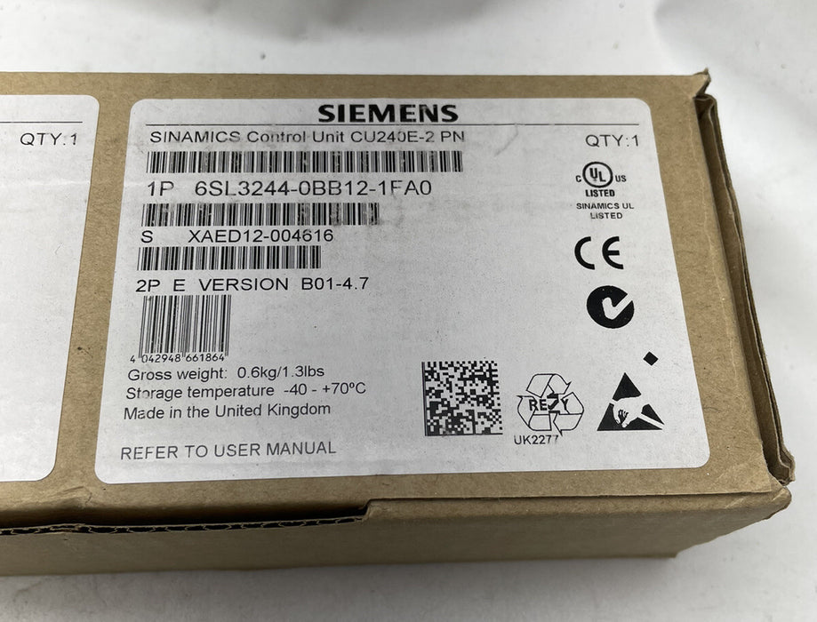 NUEVA UNIDAD DE CONTROL SINAMICS CU240E-2 PN 6SL3244-0BB12-1FA0 6SL32440BB121FA0 (2014)
