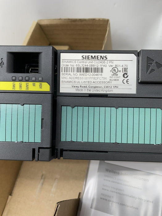 NUEVA UNIDAD DE CONTROL SINAMICS CU240E-2 PN 6SL3244-0BB12-1FA0 6SL32440BB121FA0 (2014)