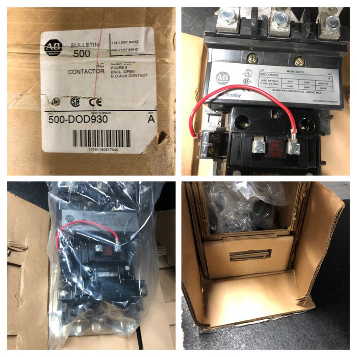 NUEVO ARRANCADOR/CONTACTOR DE MOTOR DOL MODULAR LÍNEA 500 500-DOD930 NEMA TAMAÑO 3 NIB