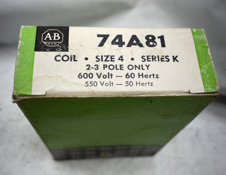 ALLEN-BRADLEY BAHARU 74A81 SAIZ 4 600 VAC 60 HZ STARTER COIL 550 VAC 50HZ SIRI K