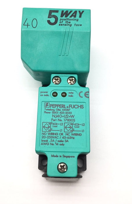 PEPPERL + FUCHS PEPPERL &amp; FUCHS NJ40U2W NJ40+U2+W 5 HALA SENSING HEAD PROX SWITCH