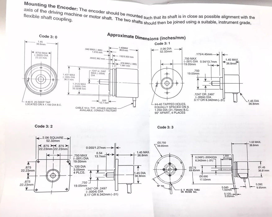 JENAMA DYNAPAR BARU E14060010403 PENGEKODER TAMBAH 1/4" SHFT 600 PPR E20 SERVO