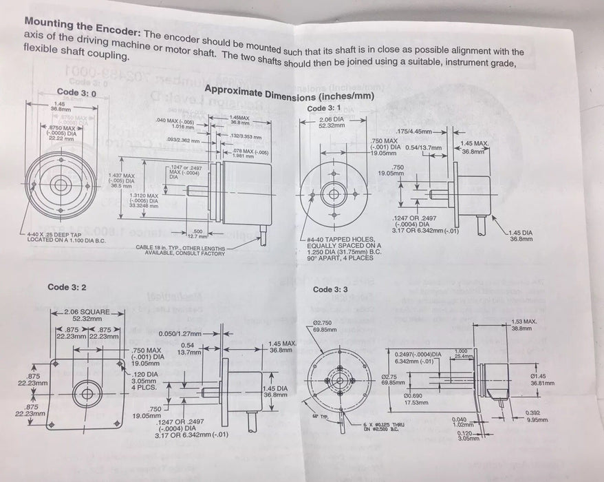JENAMA DYNAPAR BARU E14060010403 PENGEKODER TAMBAH 1/4" SHFT 600 PPR E20 SERVO