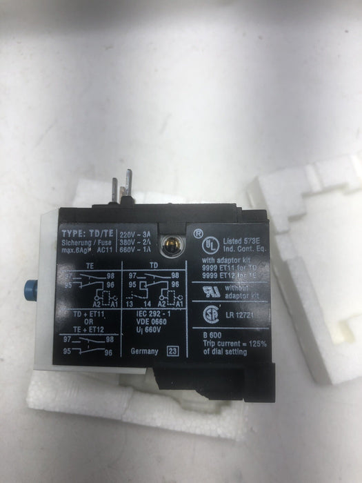 RELÉ DE SOBRECARGA TÉRMICA NUEVO CUADRADO D 9065 TD 5.5 NIB 5.5A A 8A