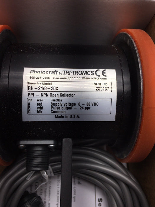 RH-24/8-30C MW1-20 NEW PHOTOCRAFT TRI-TRONICS INCREMENTAL SHAFT ENCODER MODEL