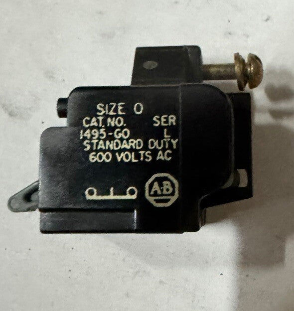 Allen Bradley 1495-G0 Ser L Auxiliary Contact Saiz 0 600VAC 1 NC