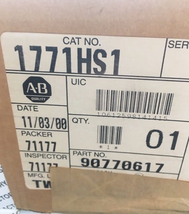 ALLEN BRADLEY LEA NUEVO CONTROLADOR SERVO 1771-HS1 SELLADO