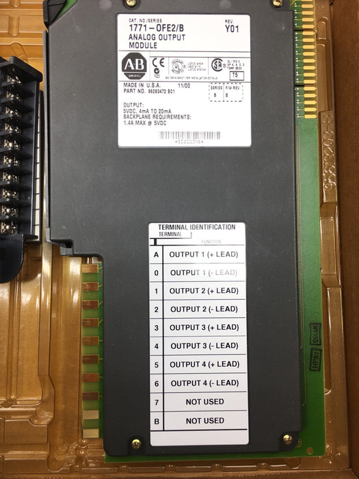 Nuevo módulo de salida analógica Allen Bradley 1771-OFE2 de 4 canales (NIB) de 4-20 mA