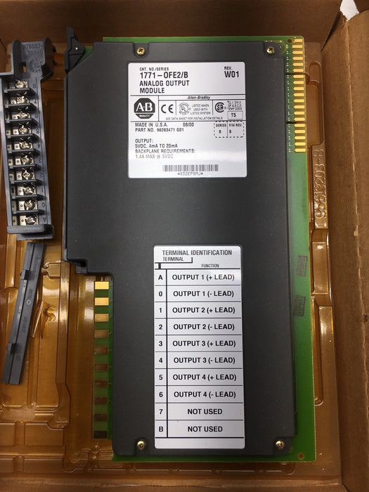 Nuevo módulo de salida analógica Allen Bradley 1771-OFE2 de 4 canales (NIB) de 4-20 mA