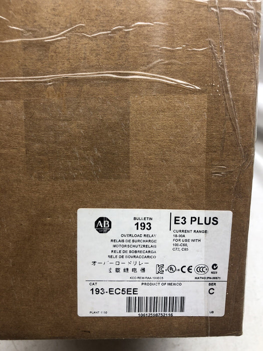 ALLEN BRADLEY NUEVO 193-EC5EE SER C E3 PLUS RELÉ DE SOBRECARGA DISPOSITIVO DE ESTADO SÓLIDO
