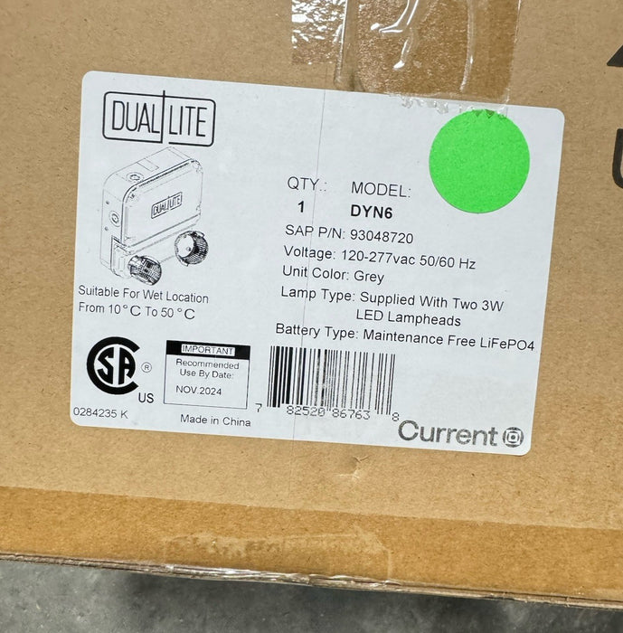 Luminaria LED DYN6 Dual-lite de 120/277 V CA y 6 vatios de Hubbell, luz de emergencia