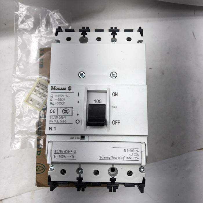 BARU MOELLER N1-100-NA 3-TIANG Acuan KES PUTUS SAMBUNGAN PEMUTUS LITAR 100A EATON