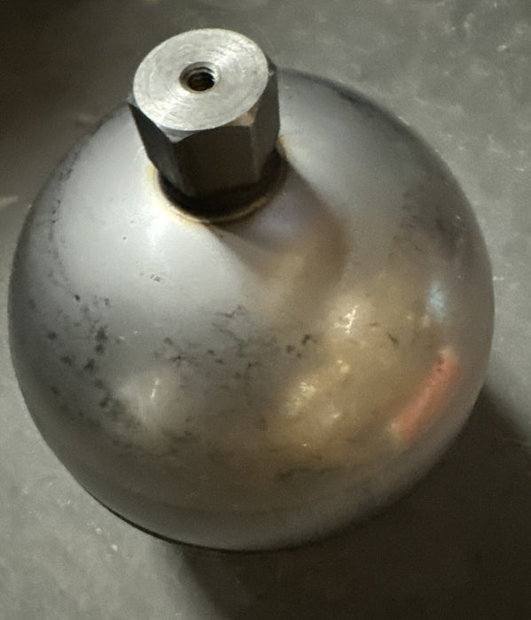 NUEVO FLOTADOR DE ACERO INOXIDABLE REDONDO DE 6" CON ORIFICIO PARA VARILLA ROSCADA DE 1/4"