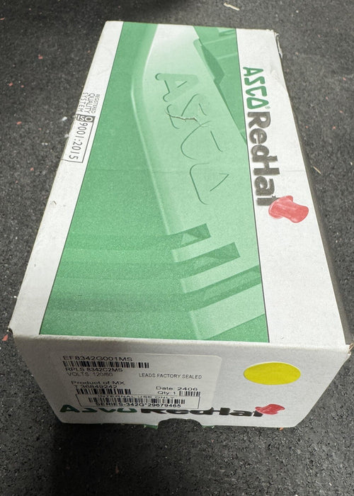 EF8342G001MS NUEVA VÁLVULA ASCO REDHAT DE 120 V, 1/4", 4 VÍAS, 2 SOLENOIDES CON OPERADOR MANUAL