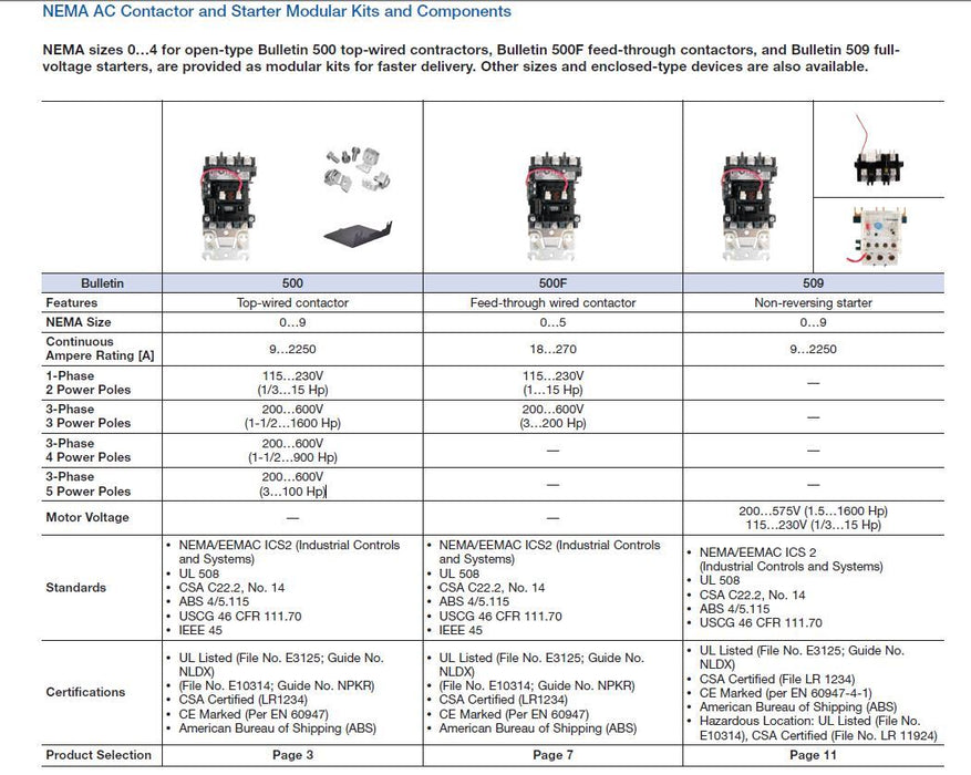 NUEVO 500F-EOD930 ARRANCADOR/CONTACTOR DE MOTOR DOL DE 135 A CON ALIMENTACIÓN PASANTE, TAMAÑO NEMA 4, 500F