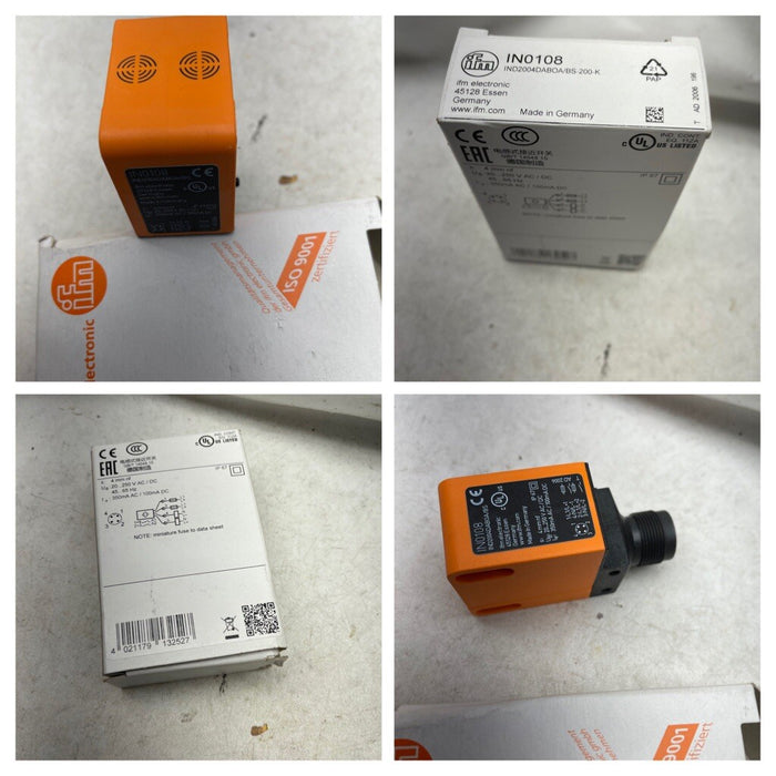 EFECTOR IFM BARU IN0108 IND2004DABOA-200-K PENGAKTUTOR INDUKTIF DUA IN0108 Prox