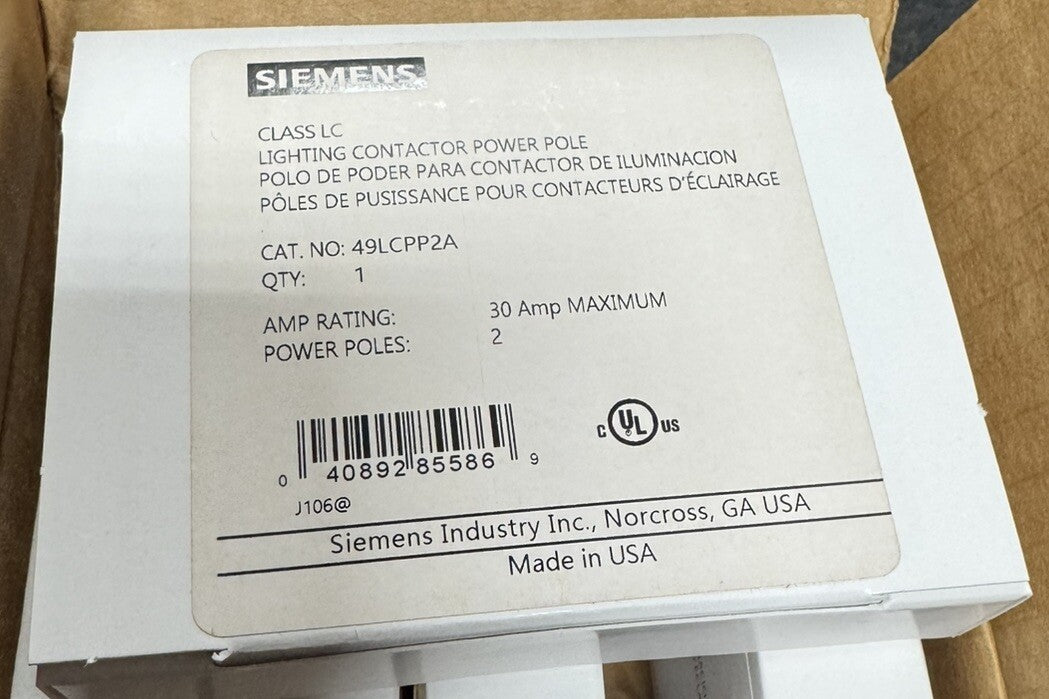 49LCPP2A SIEMENS CLASS LC LIGHT CONTACTOR 2 TIANG NO 30 AMP