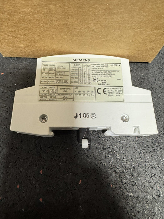 49LCPP2A SIEMENS CLASS LC LIGHT CONTACTOR 2 TIANG NO 30 AMP
