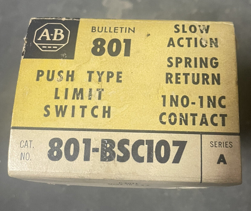 Baca Baharu* Allen Bradley 801-BSC107 Suis Had Penggantian Hubungi BSC10