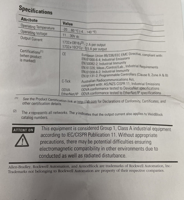 1732 NUEVO MÓDULO DE E/S DE 16 PUNTOS ARMORBLOCK 1732DOB16M12M12 DE ALLEN BRADLEY