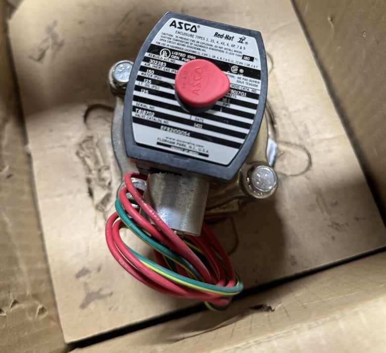 VÁLVULA SOLENOIDE A PRUEBA DE EXPLOSIONES EF8210G054 ASCO REDHAT 120 V 2 W 1" NC 27614-032-D