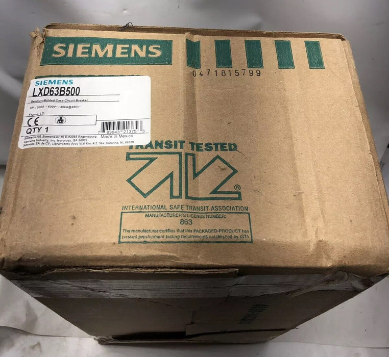 BAHARU LXD63B500 SIEMENS MCCB 500 AMP PEMUTUS LITAR LXD63-A SENTRON NIB RANGKA: LD