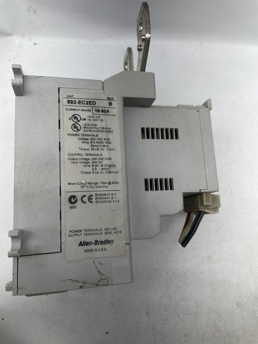 592-EC2ED SERIES B ALLEN BRADLEY E3 PLUS OVERLOAD RELAY 592EC2ED /B 18-90A