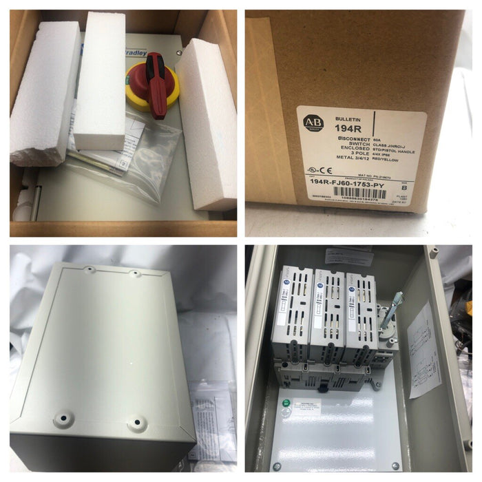 NEW ALLEN BRADLEY 194R DISCONNECT SWITCH 194R-FJ60-1753-PY 60A 3 POLE PN-218670