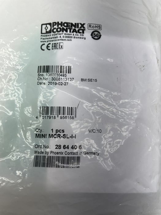 AMPLIFICADOR AISLANTE MINI MCR-SL-II PHOENIX CONTACT ANALÓGICO SELLADO DE FÁBRICA