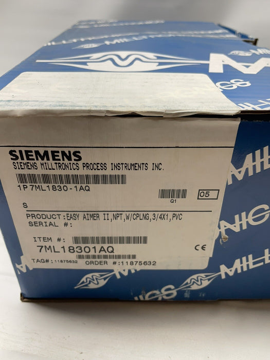 NUEVO SIEMENS MILLTRONICS 1P7ML1830-1AQ EASY AIMER ii NPT CON ACOPLAMIENTO DE PVC 7ML1830