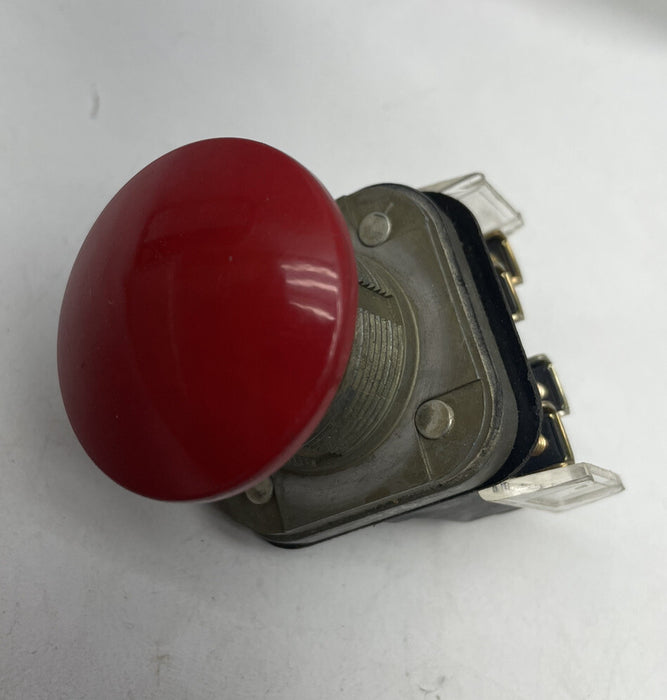 Allen Bradley 800T-D Botón pulsador de cabeza roja 1 NC Rojo FALTAN ARANDELAS Y TUERCA