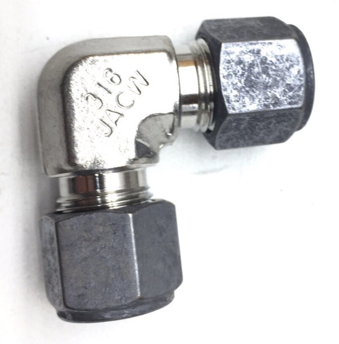 Codo de compresión de acero inoxidable Parker CPI 6-6-EBZ-SS de 90 grados, 3/8" x 3/8", cantidad