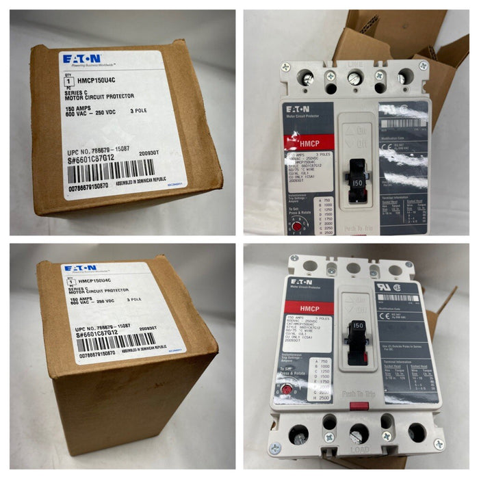 HMCP150U4C BARU Pelindung Litar Motor Eaton 3 Kutub 150 Amp 600V BREAKER NIB
