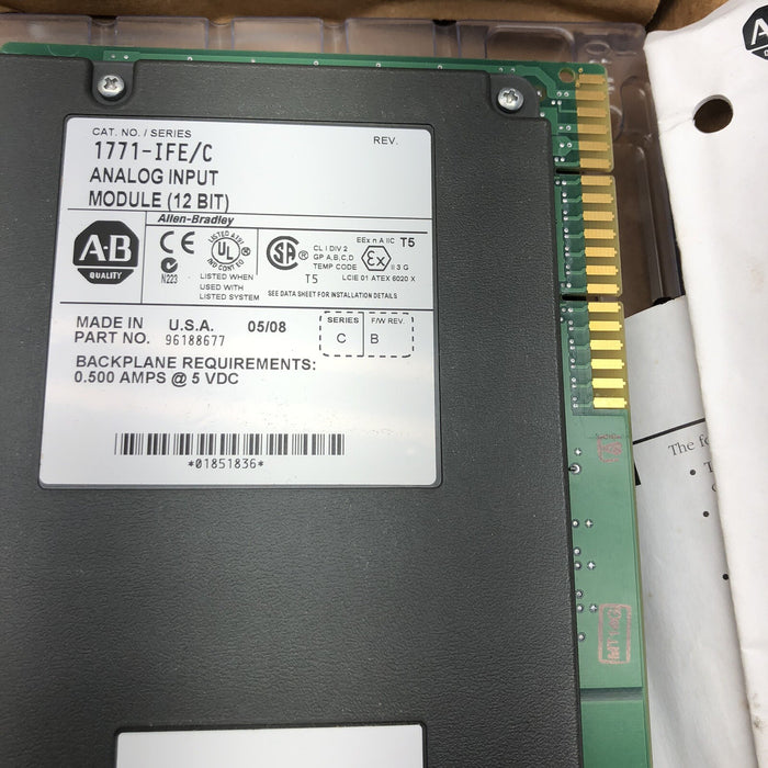 Módulo de entrada analógica PLC-5 1771-IFE C Nuevo en caja Allen Bradley 1771-lFE/C 2008